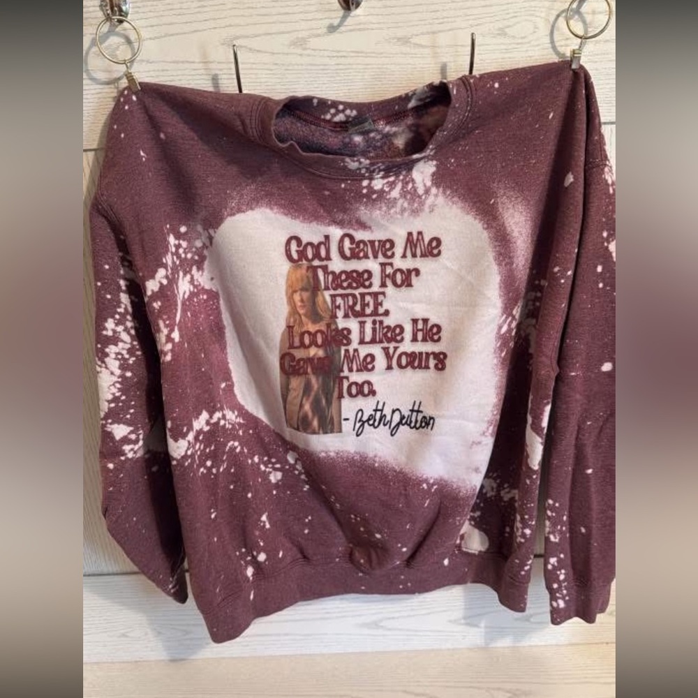Women's Maroon Sweater BETH DUTTON QUOTE